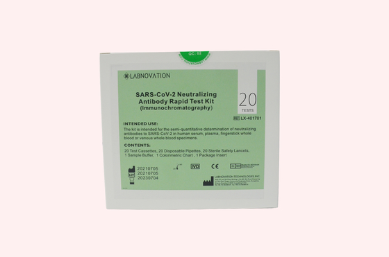 Um teste de neutralização Kit Lateral Flow Immunoassay Intended do anticorpo de Covid da etapa